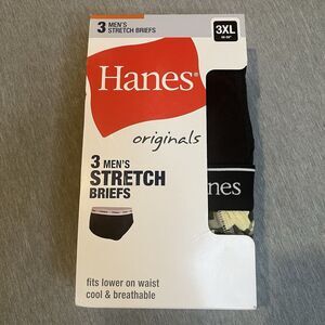 Hanes Originals Cool Breathable Moisture Wicking Stretch Briefs 3 Pack 3XL 48-50